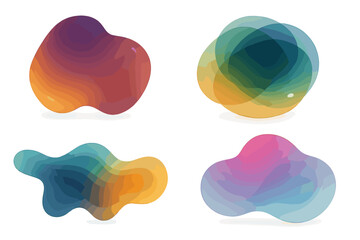 Poster - Colorful abstract shapes created with smooth gradients display modern design aesthetics and artistic flair in digital art