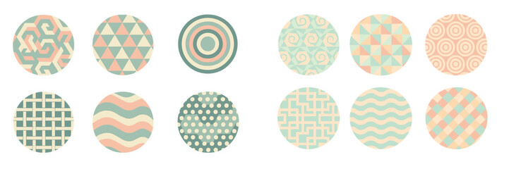 Poster - Abstract circular patterns in pastel colors with geometric designs for creative projects