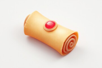 Poster - cartoon magic scroll sealed with red wax and glowing edges