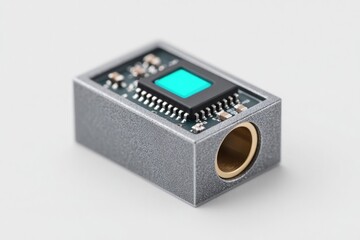 Poster - close-up of smart sensor module embedded in 5g iot device casing