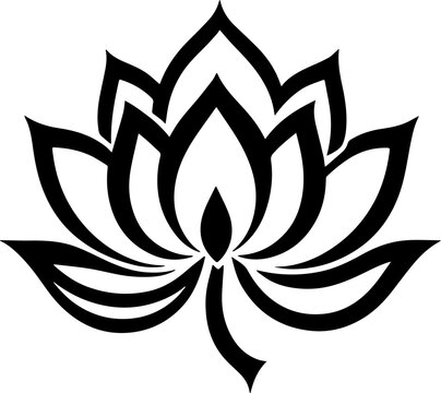 Minimalist water lily or lotus logo icon
