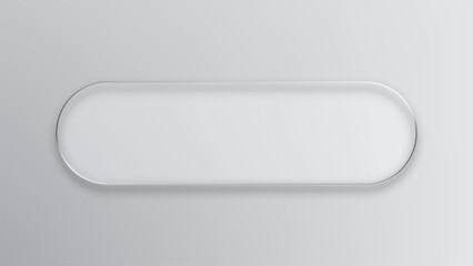 Fototapete - Abstract rounded rectangular liquid glass frame on light gray background for modern design and user interface element.