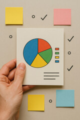 Poster - A presents a colorful chart printout symbolizing data analysis and strategic planning in business