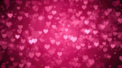 Poster - Vibrant heart bokeh patterns set on a dark canvas