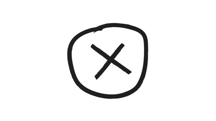 Poster - Hand drawn black cross mark with marker pen vector illustration. Black x sign draw. Black cross marker icon.