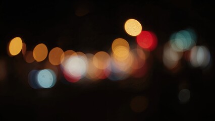 Aufkleber - Bright multicolored soft-focus light spots background, metropolitan evening idea