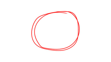 Leinwandbilder - Hand drawn red highlighter marking circle. Red highlighter circle on transparent background. Circle draw with marker for highlighting text. Vector illustration.