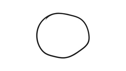 Leinwandbilder - Hand drawn black highlighter marking circle. Black highlighter circle on transparent background. Circle draw with marker for highlighting text. Vector illustration.