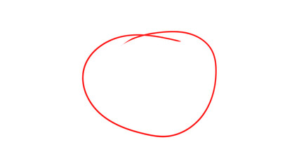 Leinwandbilder - Hand drawn red highlighter marking circle. Red highlighter circle on transparent background. Circle draw with marker for highlighting text. Vector illustration.