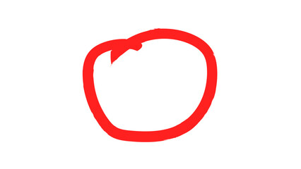 Poster - Hand drawn paint brush red circle mark vector illustration. Bright red circle marking and highlight text. With transparent PNG and vector.
