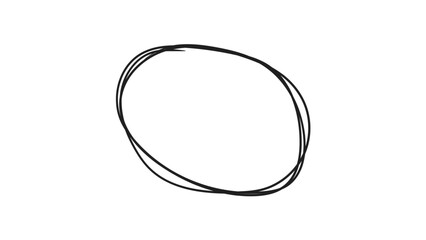 Leinwandbilder - Hand drawn black highlighter marking circle. Black highlighter circle on transparent background. Circle draw with marker for highlighting text. Vector illustration.