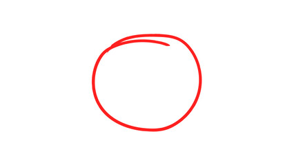 Leinwandbilder - Hand drawn red highlighter marking circle. Red highlighter circle on transparent background. Circle draw with marker for highlighting text. Vector illustration.