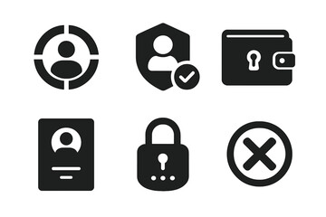 Poster - Icons representing security and identity verification for digital safety