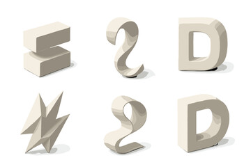 Poster - Abstract shapes in neutral tones arranged artistically for a minimalist design aesthetic