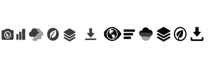 Poster - Icons representing data visualization and environmental awareness focused on sustainability concepts