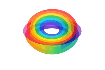 Poster - Colorful concentric circles create a vibrant visual display in a playful, abstract design