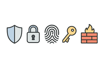 Poster - Security symbols representing protection, access control, and cybersecurity measures in a modern digital environment