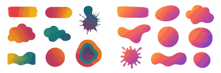 Poster - Colorful abstract shapes arranged in a creative layout for graphic design and artistic projects