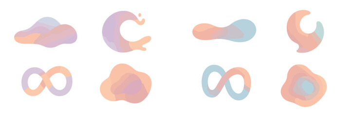 Poster - Colorful abstract shapes representing fluidity and creativity in modern design