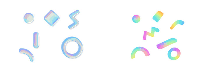 Poster - Colorful abstract shapes with gradient colors on a white background for modern design projects or artistic presentations