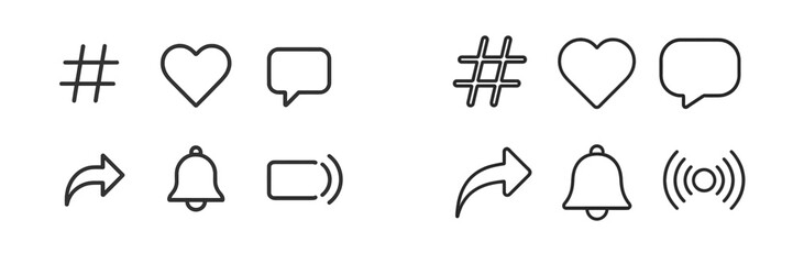 Poster - Symbols representing communication and interaction in digital media and social platforms during the afternoon