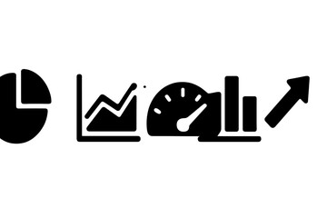 Poster - Graphs, charts, and metrics represent data analysis in a business environment for improved decision making