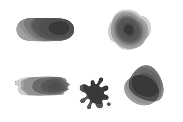 Poster - Artistic black and gray digital shapes used for creative design elements in various projects