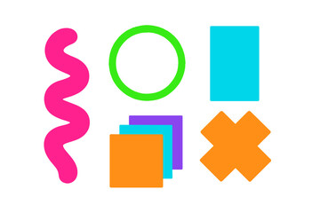 Poster - Colorful geometric shapes arranged in a creative design for educational purposes