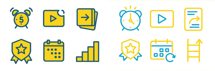 Poster - Collection of colorful icons representing various activities and concepts in a modern design