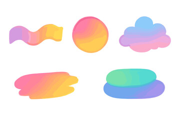 Poster - Creative abstract shapes in vibrant pastel colors on a minimal white background for design inspiration