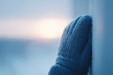 Poster - gloved hand gripping door edge before jump blurred sky outside