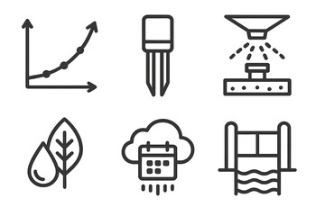 Poster - Data visualization and environmental symbols representing growth, sustainability, and management practices in the modern world