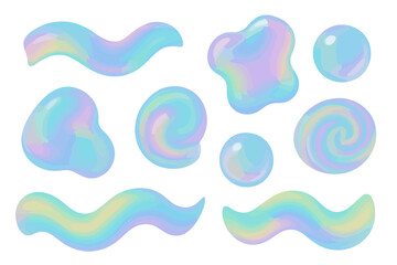 Poster - Colorful abstract shapes with pastel hues suitable for background designs or creative projects