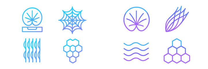 Poster - Unique abstract shapes representing nature, technology, and organization in a colorful digital design