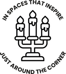 Aufkleber - A candle holder with three candles