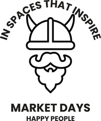 Aufkleber - A man with a Viking helmet on his head
