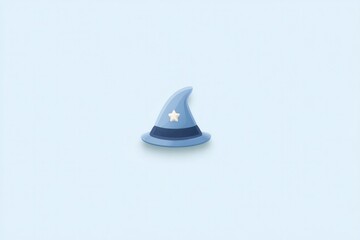 Poster - minimalist wizard hat icon with conical shape and small star
