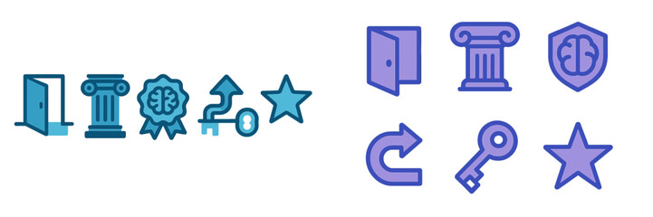 Poster - Creative design elements featuring symbols of knowledge, achievement, and opportunity in a digital style