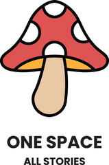 Aufkleber - A mushroom with a red stem and white dots