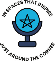 Aufkleber - A microphone with a star