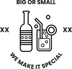 Aufkleber - A bottle and a glass with a straw in it