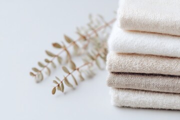 Poster - close-up shot of various organic fabrics arranged neatly showcasing their textures and patterns