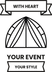 Aufkleber - A tent with a ribbon that says 