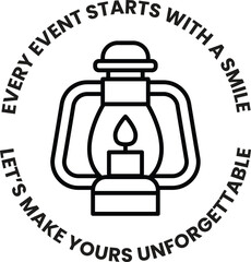 Aufkleber - A black and white image of a lantern with the words 
