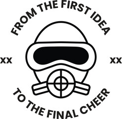 Aufkleber - A logo for a company that is from the first idea to the final cheer