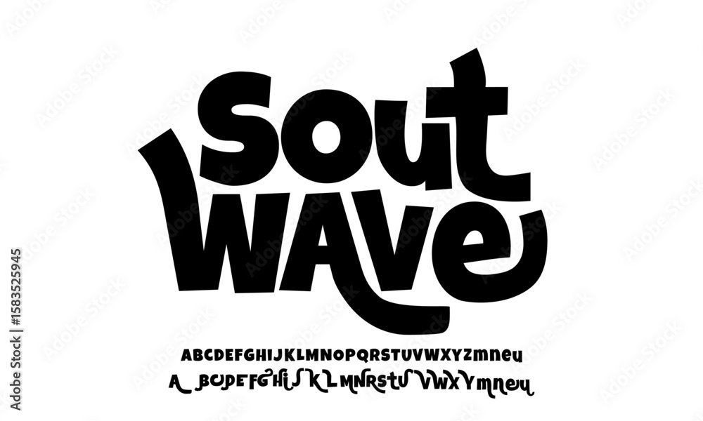 Groovy Font. Graffiti Font. Creative Hand Drawn Uppercase .Street