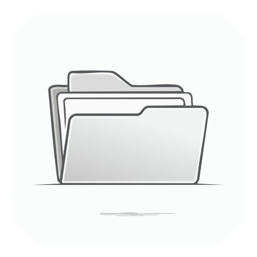 Folder icon vector graphic file management organization document storage blank design flat illustration