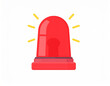 © Adobe worker  - A bold red emergency siren illustration isolated on white background suggesting urgency and immediate attention needed for situations