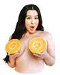 © Rawpixel.com - PNG Beautiful woman with fruit boobs, collage element, transparent background