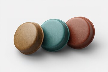 Poster - Unique round colored objects arranged neatly showcasing artistic design and texture for visual appeal